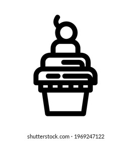 cupcake icon or logo isolated sign symbol vector illustration - high quality black style vector icons
