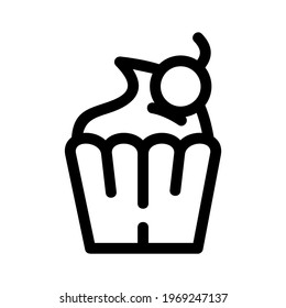 cupcake icon or logo isolated sign symbol vector illustration - high quality black style vector icons
