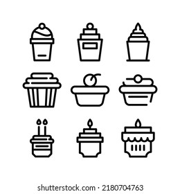 cupcake icon or logo isolated sign symbol vector illustration - Collection of high quality black style vector icons
