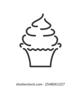 Cupcake icon Logo symbol outline set