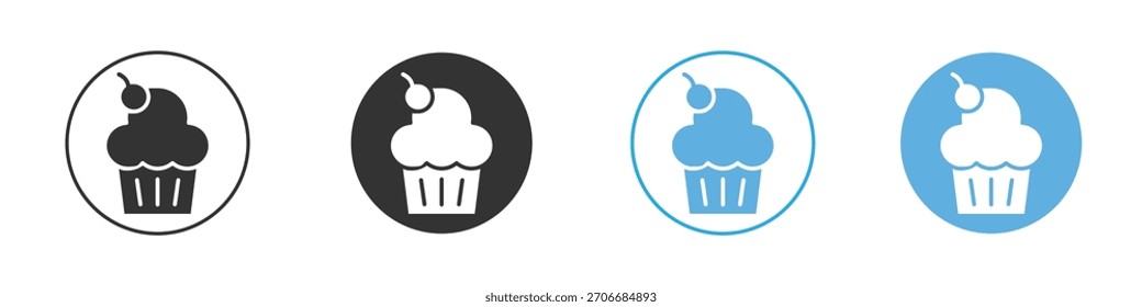 Cupcake icon Logo Template Design set