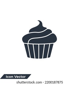 cupcake icon logo vector illustration. cupcake food symbol template for graphic and web design collection