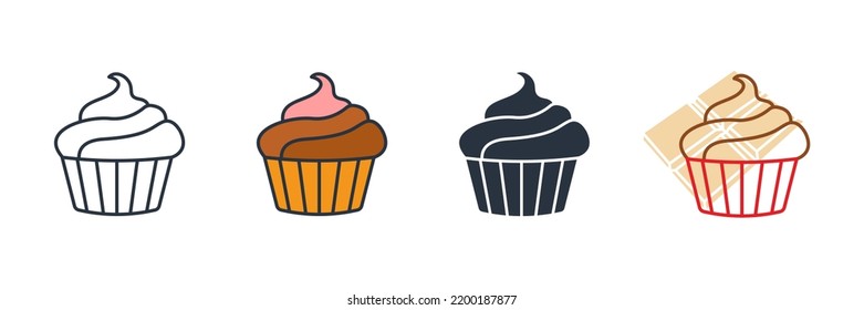 cupcake icon logo vector illustration. cupcake food symbol template for graphic and web design collection