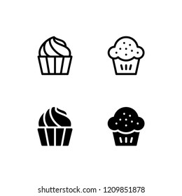 Cupcake Icon Logo Vector Symbol. Muffin Icon