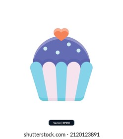 Cupcake icon. Marriage color icons. Wedding agency. Isolated vector pictograms for web page, mobile app.  Editable stroke illustration