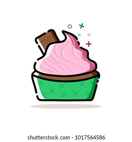 Cupcake icon in mbe style, vector