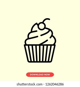 Cupcake icon modern vector style