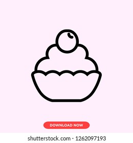 Cupcake icon modern vector style