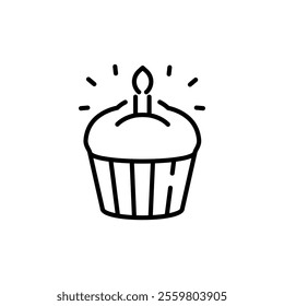 Cupcake icon. Muffin icon linear
