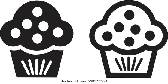 Cupcake Icon, Muffin Icon Logo Vector Symbol