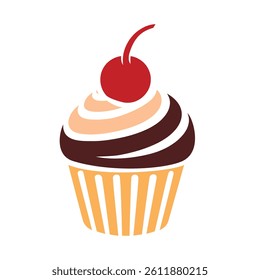Cupcake Icon, muffin logo. Vector colored illustration, Can be used as icon, sign or symbol