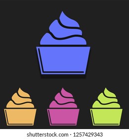 cupcake icon in multi color. Simple outline vector of Food set icons for UI and UX, website or mobile application