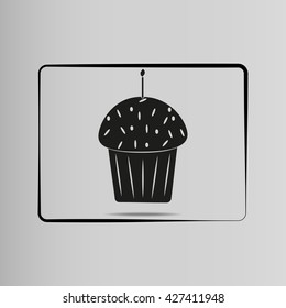 cupcake icon on a black background