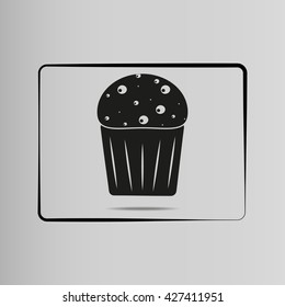 cupcake icon on a black background