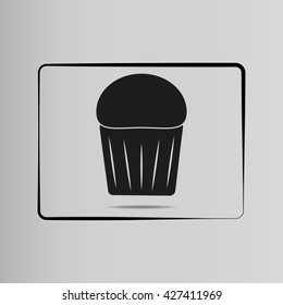cupcake icon on a black background