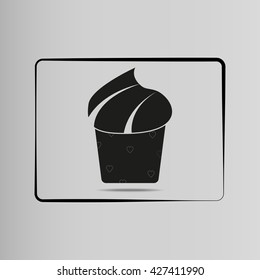 cupcake icon on a black background