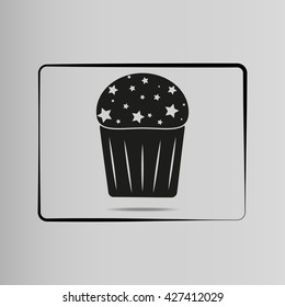 cupcake icon on a black background