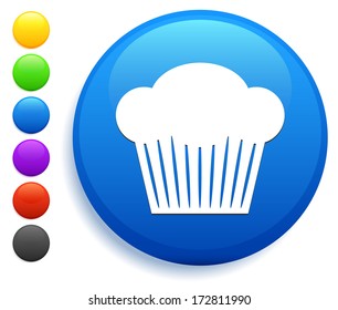 Cupcake Icon on Round Button Collection
