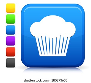 Icono de pastel en la colección de botones de Internet cuadrado