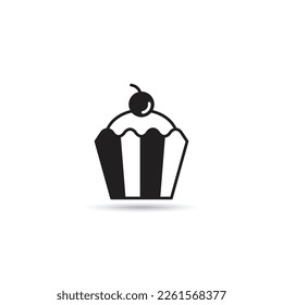 icono de cupcake sobre fondo blanco