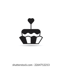 icono de cupcake sobre fondo blanco