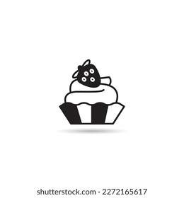 icono de cupcake sobre fondo blanco