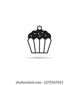 cupcake icon on white background