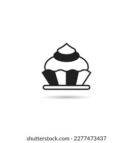 cupcake icon on white background