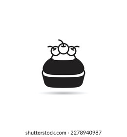 cupcake icon on white background