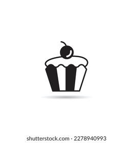 icono de cupcake sobre fondo blanco