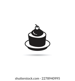 cupcake icon on white background