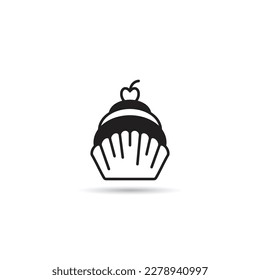cupcake icon on white background