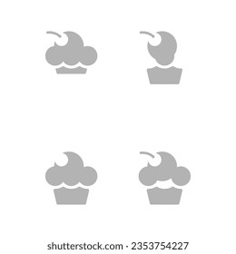 cupcake icon on a white background, vector illustration