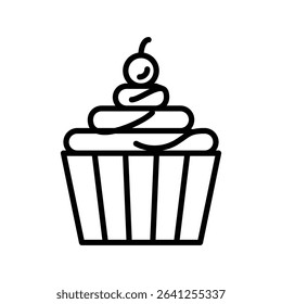Cupcake icon outline set sign