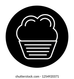 cupcake icon with outline style  
