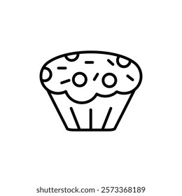 Cupcake icon Outline thin set