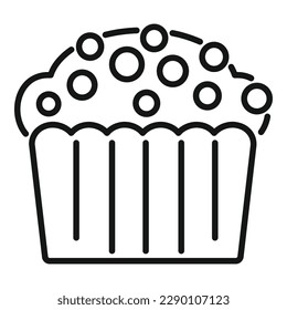 Cupcake icon outline vector. Cake food. Sweet menu