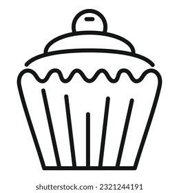 Cupcake icon outline vector. Fast food. Delivery cake