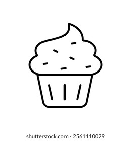 Cupcake icon Outline vector line symbol