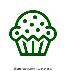 Cupcake icon, outline vector sign, linear style pictogram isolated on white background. Symbol, logo illustration