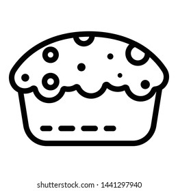 Cupcake icon. Outline cupcake vector icon for web design isolated on white background