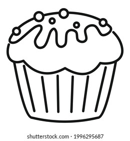 Cupcake icon. Outline Cupcake vector icon for web design isolated on white background