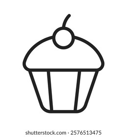 Cupcake icon Outline vector for web ui