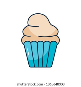 icono de cupcake sobre fondo blanco, estilo plano, ilustración vectorial
