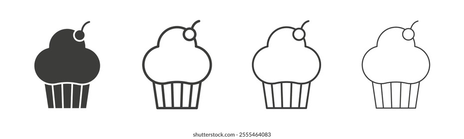 Cupcake icon pack. vector illustration