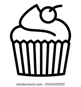 cupcake icon party line style. Related with celebrations, birthday, holidays subjects and more.