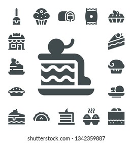cupcake icon set. 17 filled cupcake icons.  Collection Of - Cake pop, Candy shop, Cake, Muffin, Cakes, Pastry, Snack cake, Snack, Cupcake, Chocolate fudge