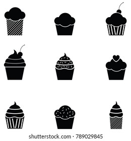 cupcake icon set