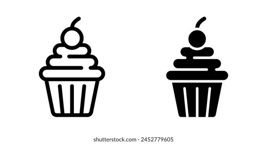 Cupcake icon set. flat illustration of vector icon