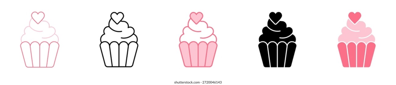 Cupcake Icon Set Colección de estilo múltiple